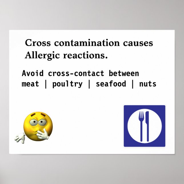 Kreuzkontamination verursacht allergische Reaktion Poster (Vorne)