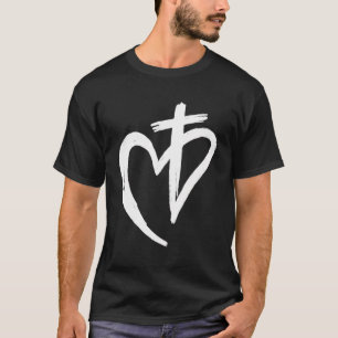 Kreuzkreuz Herz Liebe Religion Glaube - Jesus B T-Shirt