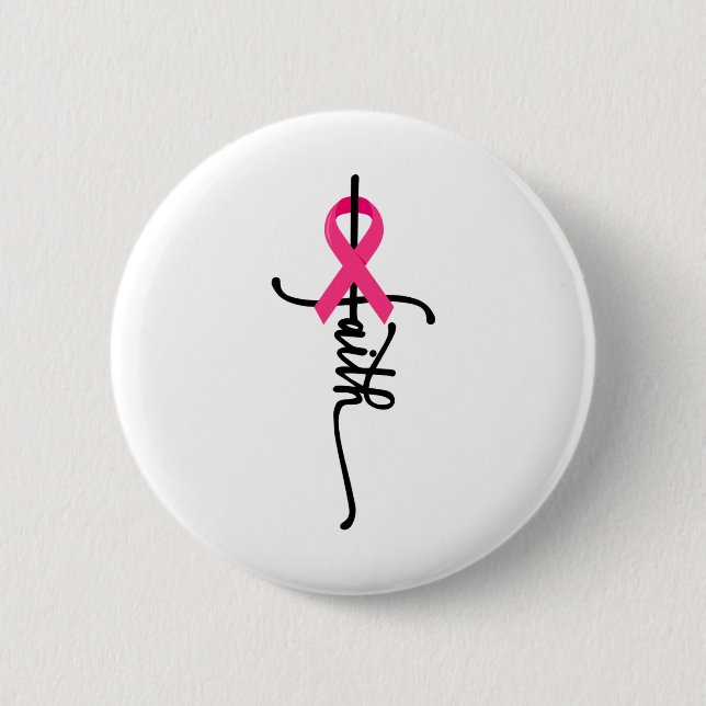 Kreuzkriegsüberleben rosa Ribbon Brustkrebs 2 Button (Vorderseite)