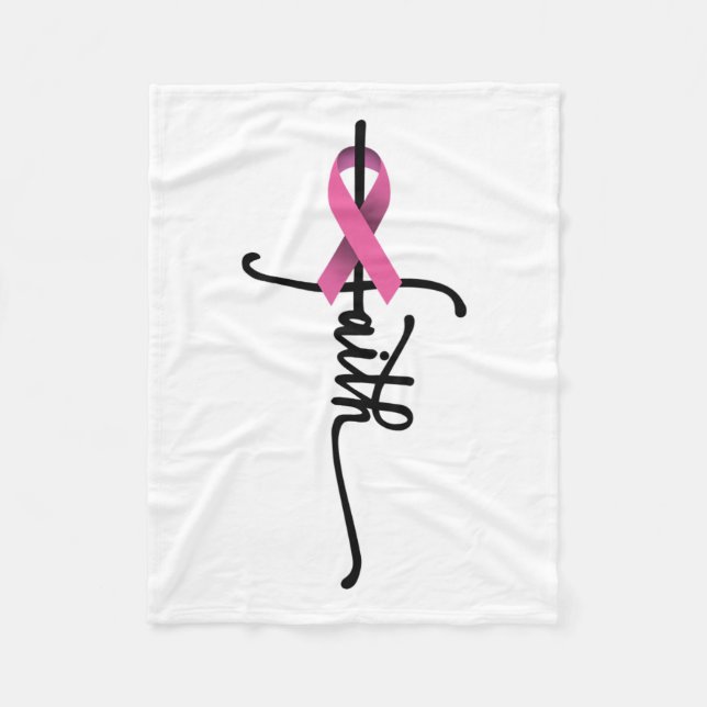 Kreuzkriegsüberlebung rosa Ribbon Brustkrebs Fleecedecke (Vorderseite)
