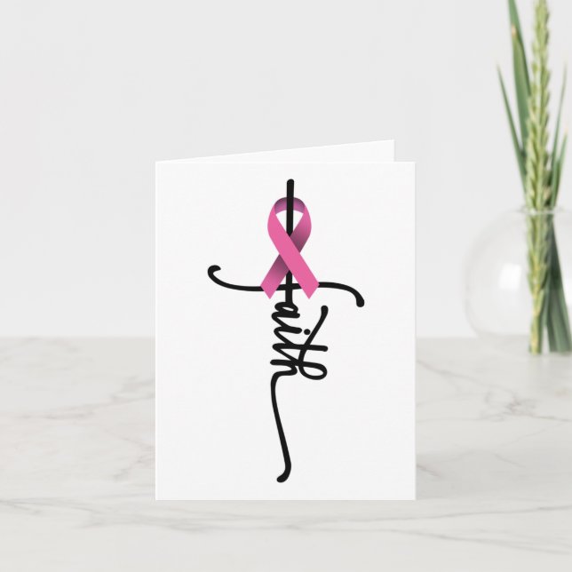 Kreuzkriegsüberlebung rosa Ribbon Brustkrebs Karte (Vorderseite)