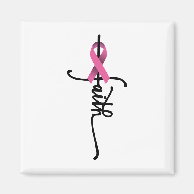 Kreuzkriegsüberlebung rosa Ribbon Brustkrebs Magnet (Vorne)