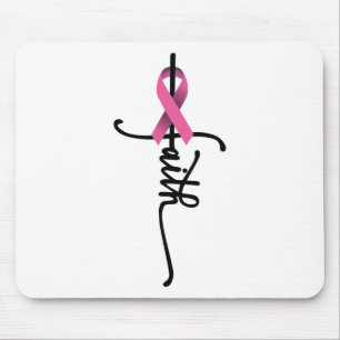 Kreuzkriegsüberlebung rosa Ribbon Brustkrebs Mousepad