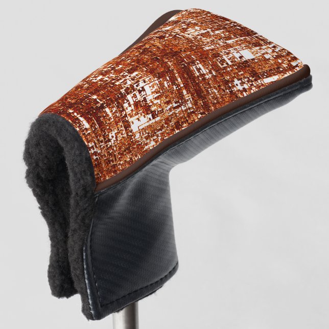 Kreuzlinien und rustikale Quadratzkerbe Golf Headcover (3/4 Vorderseite)