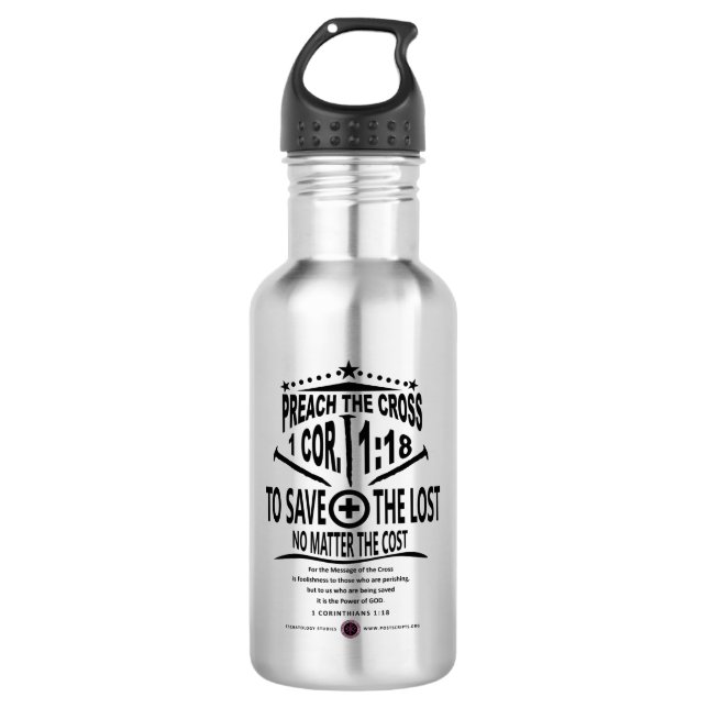 Kreuzmeldung Edelstahlflasche (Vorderseite)