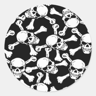 KREUZPATTER FÜR GOTHISCHE SKULLS RUNDER AUFKLEBER