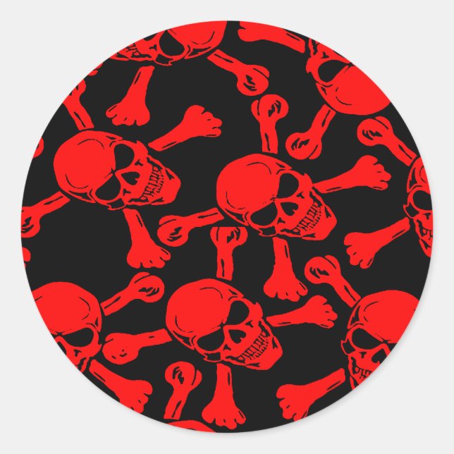 KREUZPATTER FÜR GOTHISCHE SKULLS RUNDER AUFKLEBER (Vorderseite)