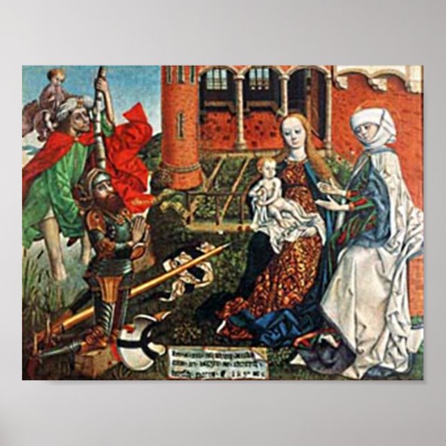 Kreuzritter vor Christkind Poster (Vorne)