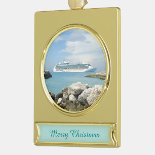 Kreuzschiff bei CocoCay Banner-Ornament Gold