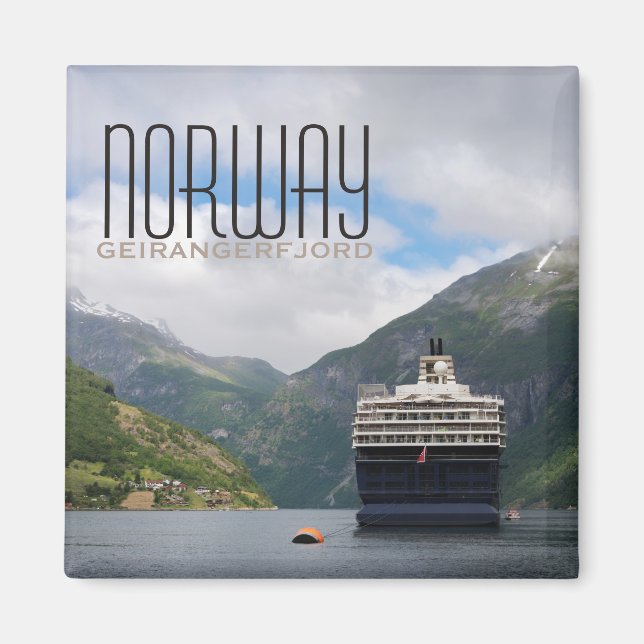 Kreuzschiff in Geirangerfjord-Textmagneten Magnet (Vorne)