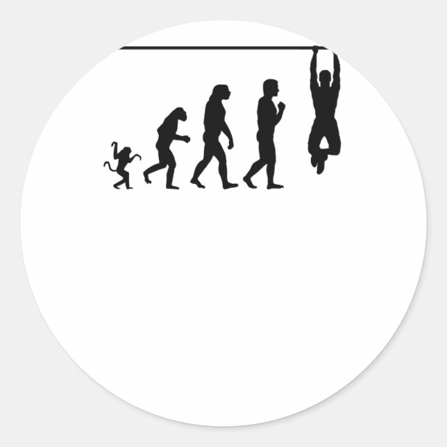 Kreuzsitz-Evolution, #crossfit Runder Aufkleber (Vorderseite)