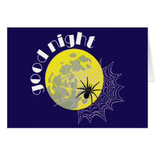 Kreuzspinne im Netz bei Vollmond