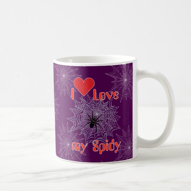 Kreuzspinne im Netz Kaffeetasse (Rechts)