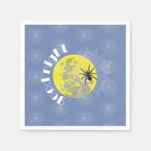 Kreuzspinne im Netz mit Tautropfen wie Perlen Serviette