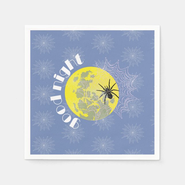 Kreuzspinne im Netz mit Tautropfen wie Perlen Serviette (Vorderseite)