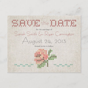 Kreuzstich AntiquitätenWedding Sichern Sie die Dat Save The Date