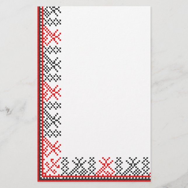 Kreuzstich Briefpapier (Vorderseite)