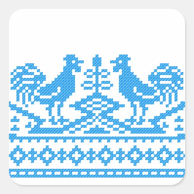 Kreuzstich Quadratischer Aufkleber (Vorderseite)