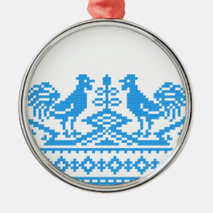 Kreuzstich Silbernes Ornament