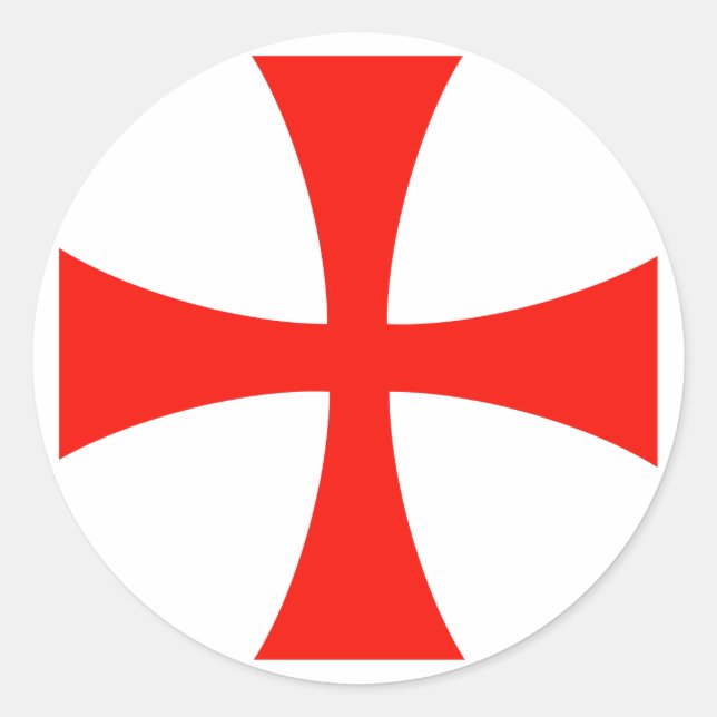 Kreuzsticker für Knight's Templar Runder Aufkleber (Vorderseite)