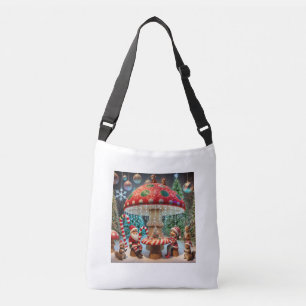 Kreuzung der Tasche: Weihnachts-Pilzdesign Tragetaschen Mit Langen Trägern