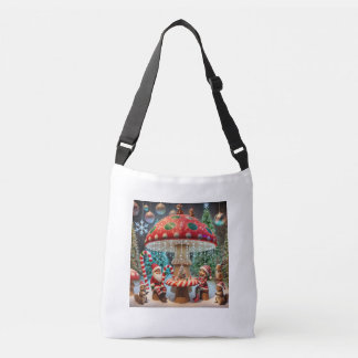 Kreuzung der Tasche: Weihnachts-Pilzdesign Tragetaschen Mit Langen Trägern