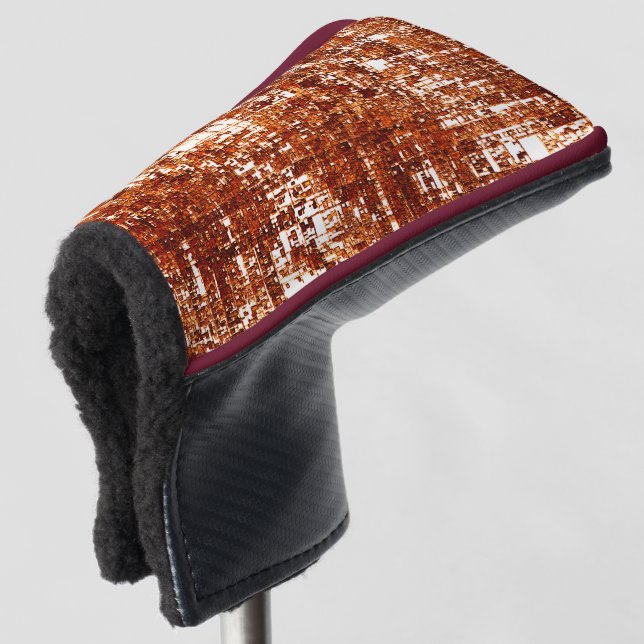 Kreuzung und rostige Quadratzoll Golf Headcover (3/4 Vorderseite)