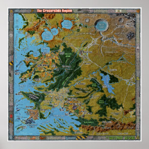 Kreuzungs-Regions-Lexikon-Karte Poster