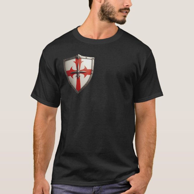 Kreuzungsschild mit rotem Kreuzpatt T-Shirt (Vorderseite)