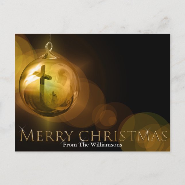 Kreuzweg Christi Ornament Reflexion Weihnachten Postkarte (Vorderseite)