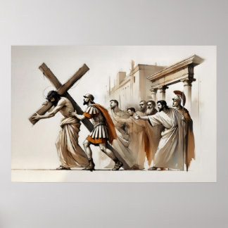 Kreuzweg Jesus nimmt das Kreuz auf sich Poster