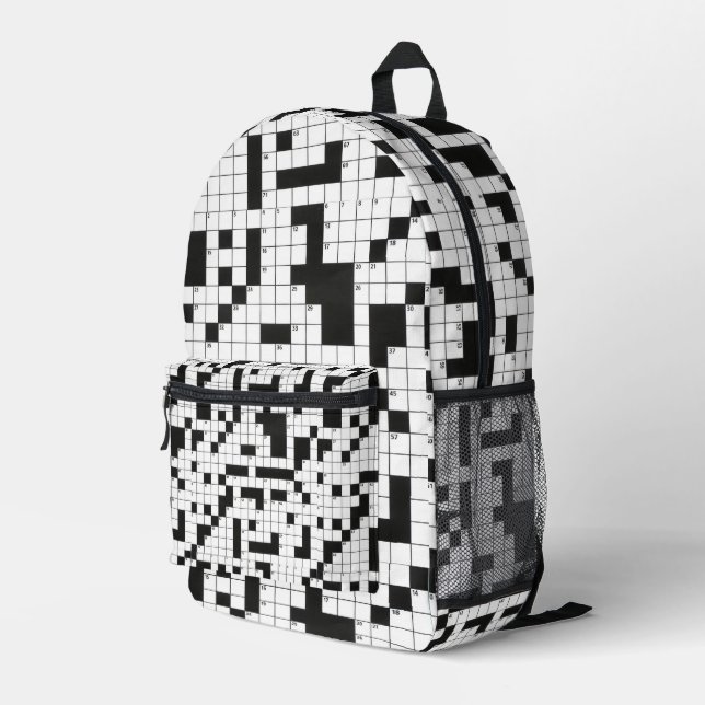 Kreuzworträtsel Bedruckter Rucksack (Rückseitige Ecke Rechts)