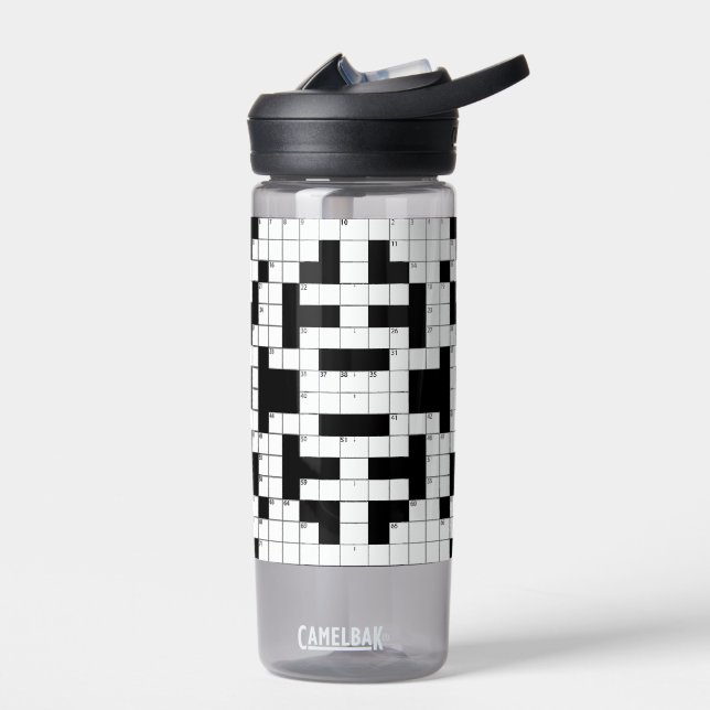 Kreuzworträtsel Design Wasserflasche Trinkflasche (Links)