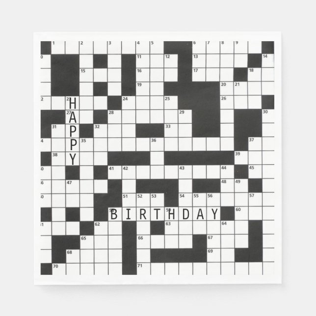 Kreuzworträtsel für Geburtstagsparty Serviette (Vorderseite)