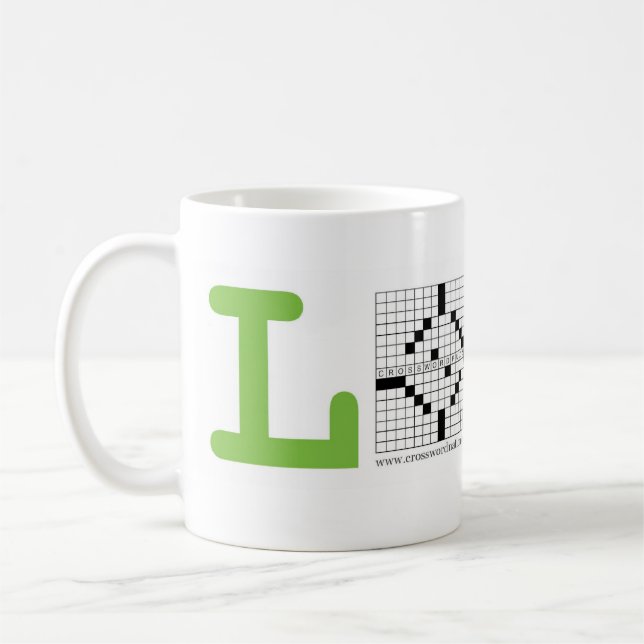 Kreuzworträtsel-Liebe-Tasse Kaffeetasse (Links)