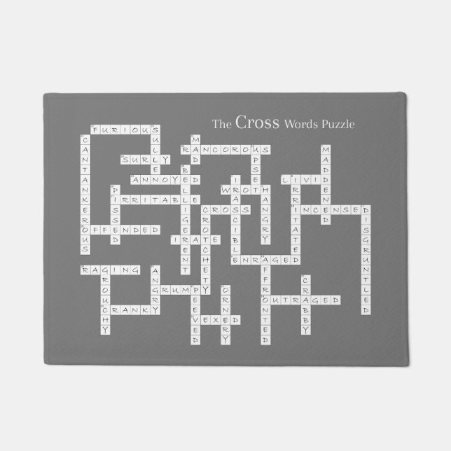 Kreuzworträtsel Puzzle Semantics Spaß grau Fußmatte (Vorderseite)