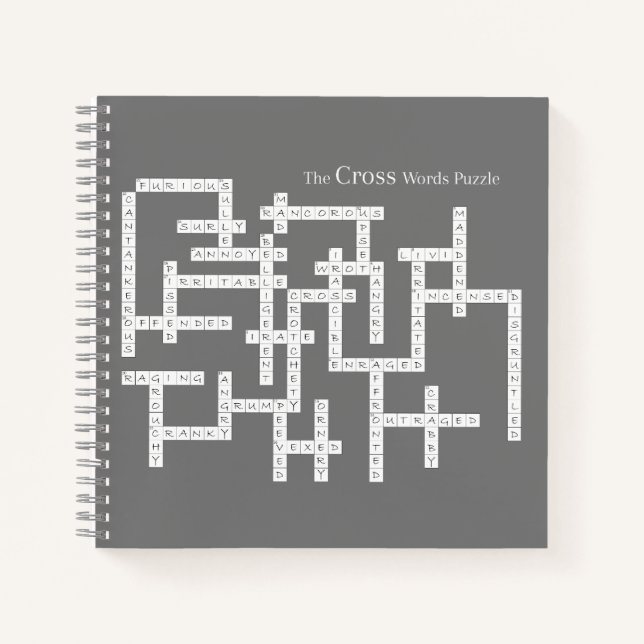 Kreuzworträtsel Puzzle Semantics Spaß grau Notizbuch (Vorderseite)
