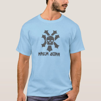 KREW YORK STREET STIL - GRUNGE SKULL - GRAU T-Shirt