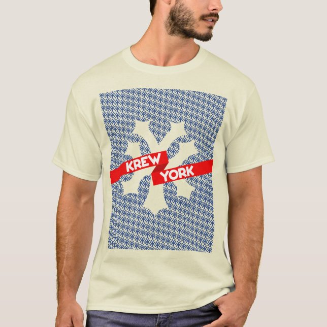 KREW YORK STREET STYLE - MARKENLOGO-MUSTER T-Shirt (Vorderseite)