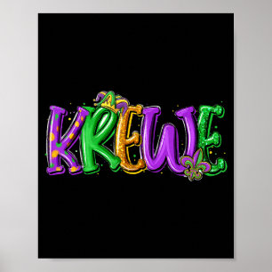 Krewe Fleur De Lis Mardi Gras für Männer Frauen Ki Poster