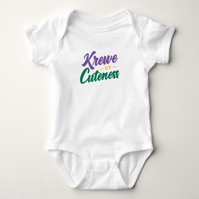 Krewe von Cutness Mardi Gras Baby Strampler (Vorderseite)