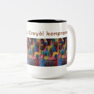 Kreyol Pale, Kreyol Konpran - Haitianisches Sprich Zweifarbige Tasse