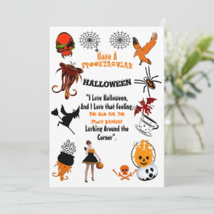 Kribbele Spooktacular Symbole Halloween-Quotenkart Einladung