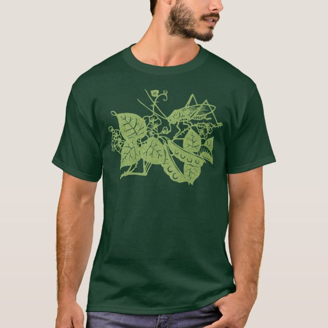 Kricket auf Grün T-Shirt (Vorderseite)
