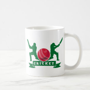 Kricket Batsman-Silhouette-Schlagenball Kaffeetasse