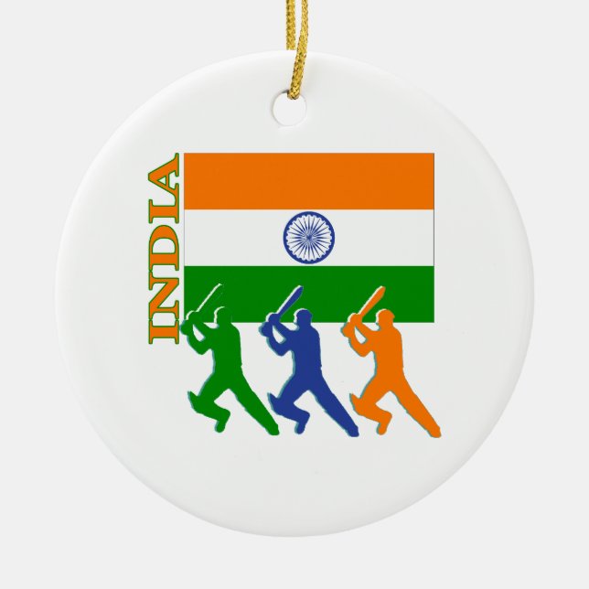 Kricket Indien Keramik Ornament (Vorne)