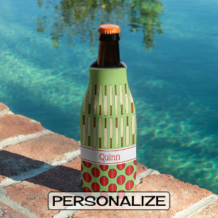 Kricket-Muster individuelle Name rot grün Dosenkühler