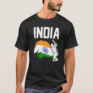 Kricket Patriotic Indian Players Flag Indien T-Shirt