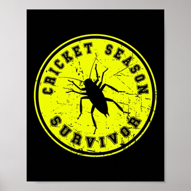 Kricket-Saison-Überlebender Schwarzes Feld Kricket Poster (Vorne)