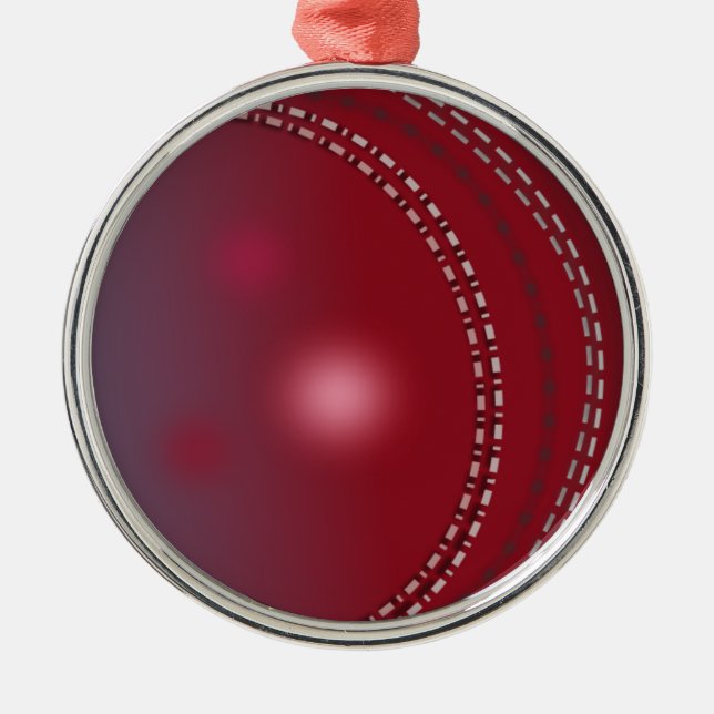 Kricketball Weihnachtsverzierung Silbernes Ornament (Vorne)